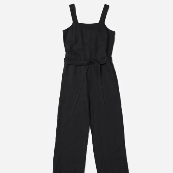 Everlane Pants - Everlane Black Linen Square-Neck Jumpsuit 4